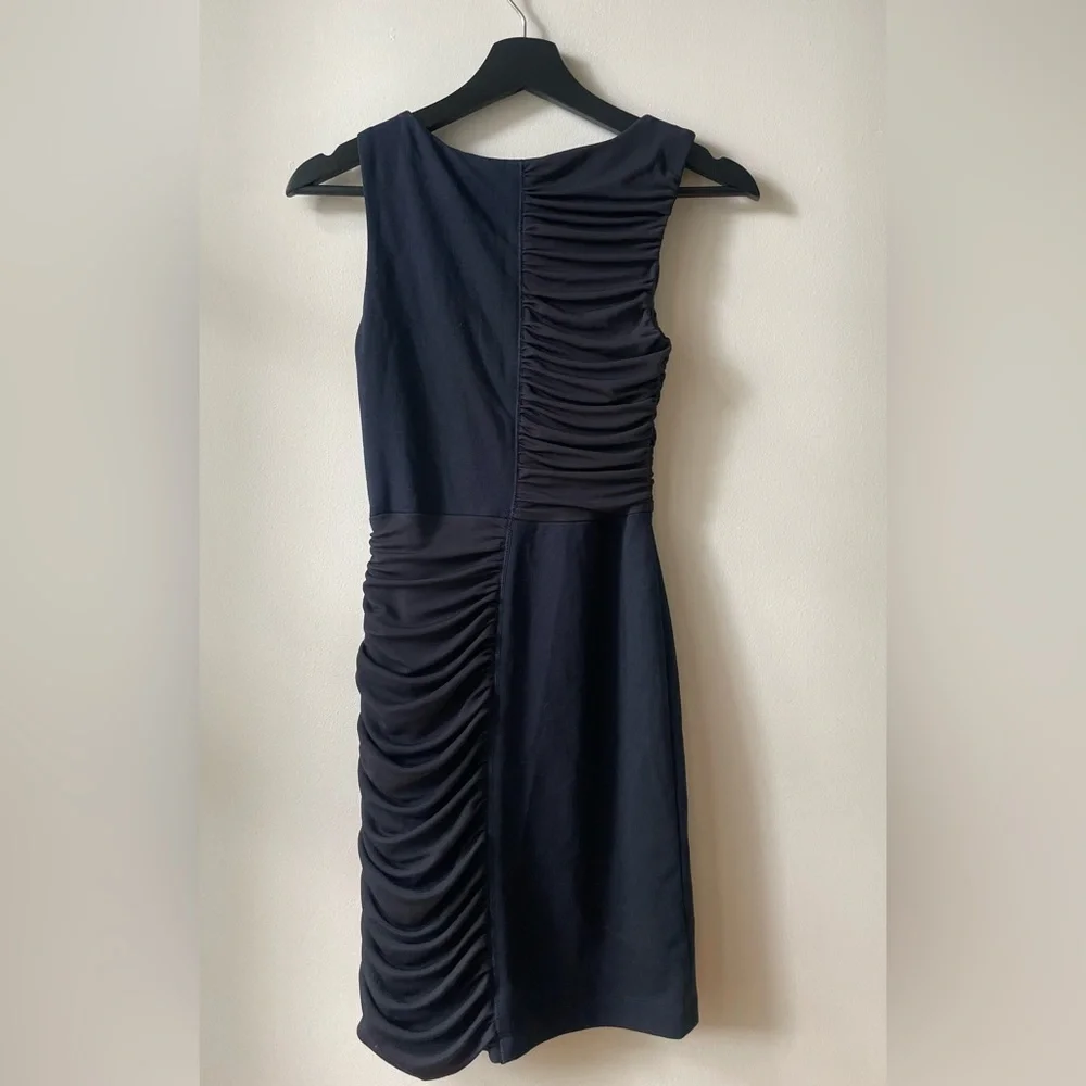 BCBG navy bodycon dress with singed details - Picture 6 of 10